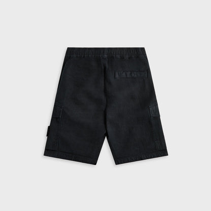 Men Kith Stone Island Diagonal Linen Garment Dyed Ghost Piece Shorts - Navy Blu