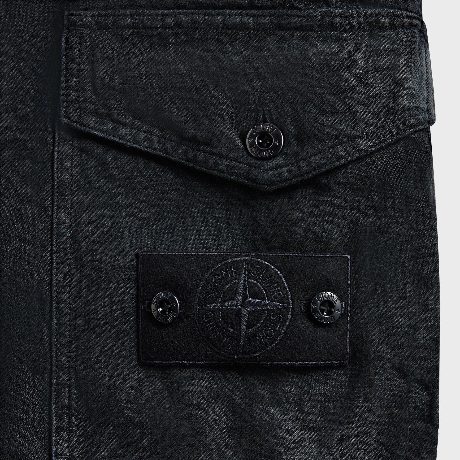 Men Kith Stone Island Diagonal Linen Garment Dyed Ghost Piece Shorts - Navy Blu