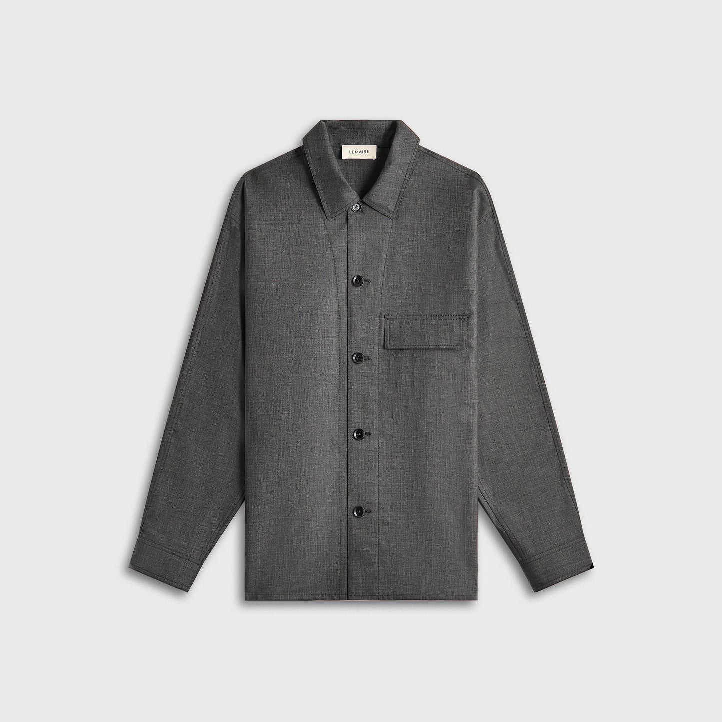 Men Kith Lemaire Light Tailored Overshirt - Grey Melange