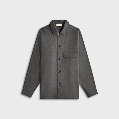 Men Kith Lemaire Light Tailored Overshirt - Grey Melange