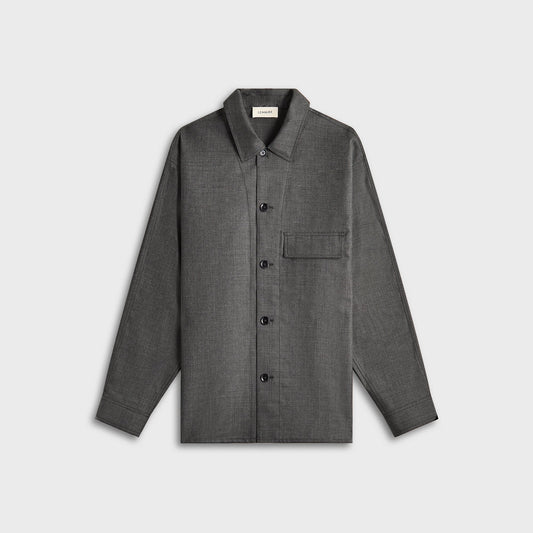 Men Kith Lemaire Light Tailored Overshirt - Grey Melange