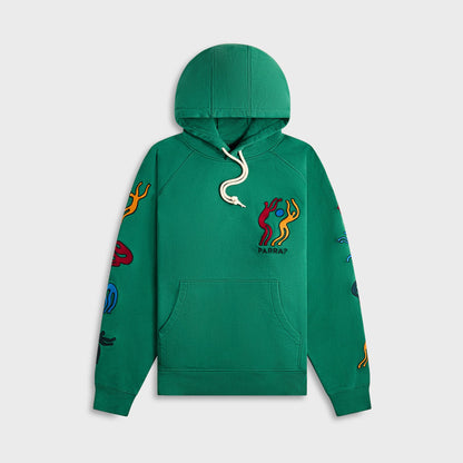 Men Kith by Parra La Chambre Nuit Hooded Sweatshirt - Washed Green