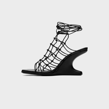 Women Kith Rick Owens WMNS Web Cantilever 8 Sandali - Pelle Black