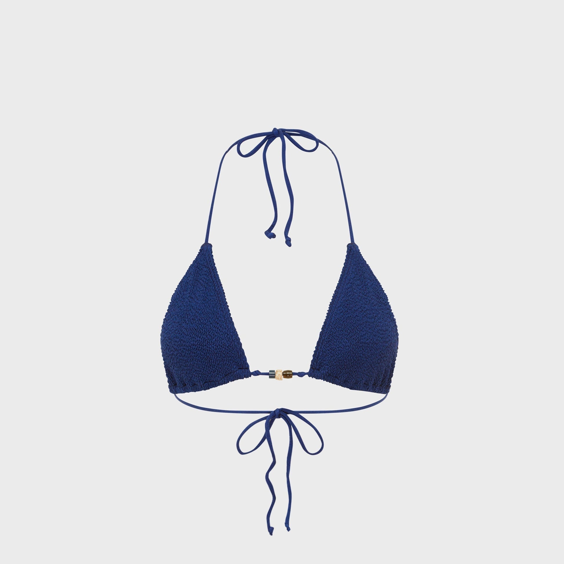 Women Kith Bond Eye Beaded Ingrid Triangle Bikini Top - Midnight Shim