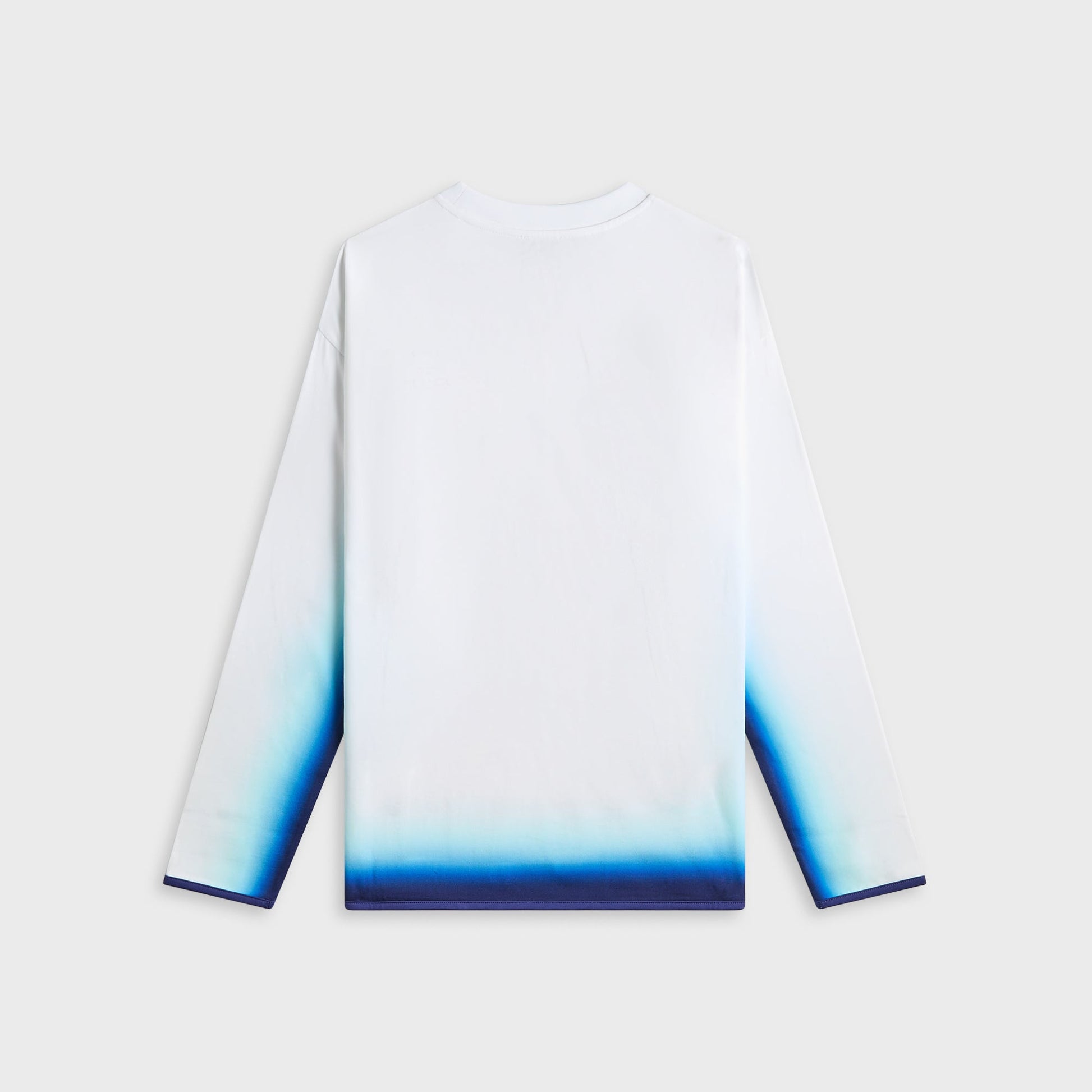 Men Kith Casablanca Spray Dye Gradient Faded Logo Long Sleeve Tee - Blue Fade
