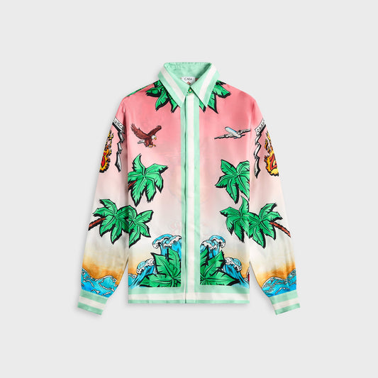 Men Kith Casablanca Silk Twill Tennis Club Shirt - Multicolor