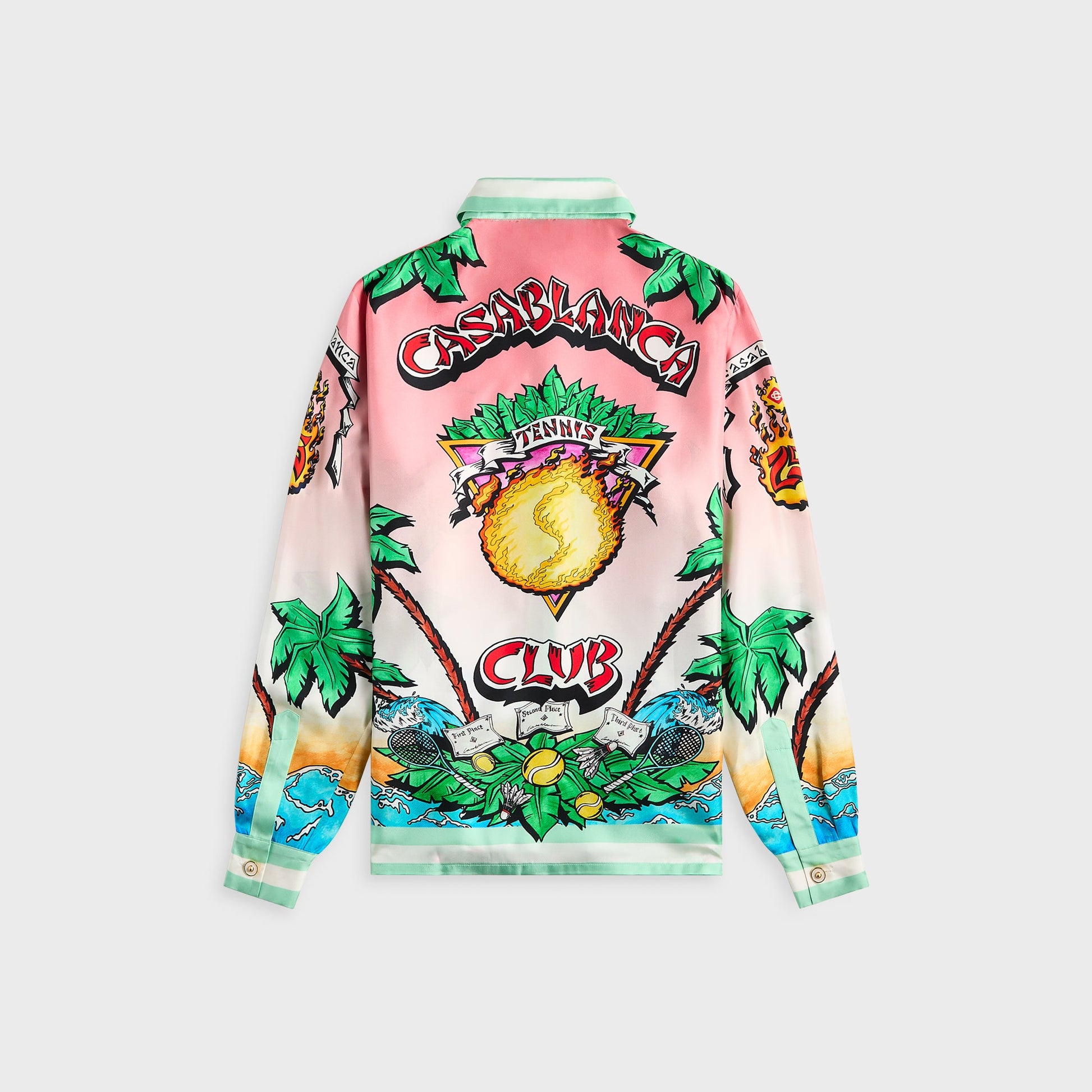 Men Kith Casablanca Silk Twill Tennis Club Shirt - Multicolor