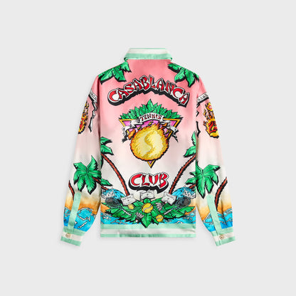 Men Kith Casablanca Silk Twill Tennis Club Shirt - Multicolor