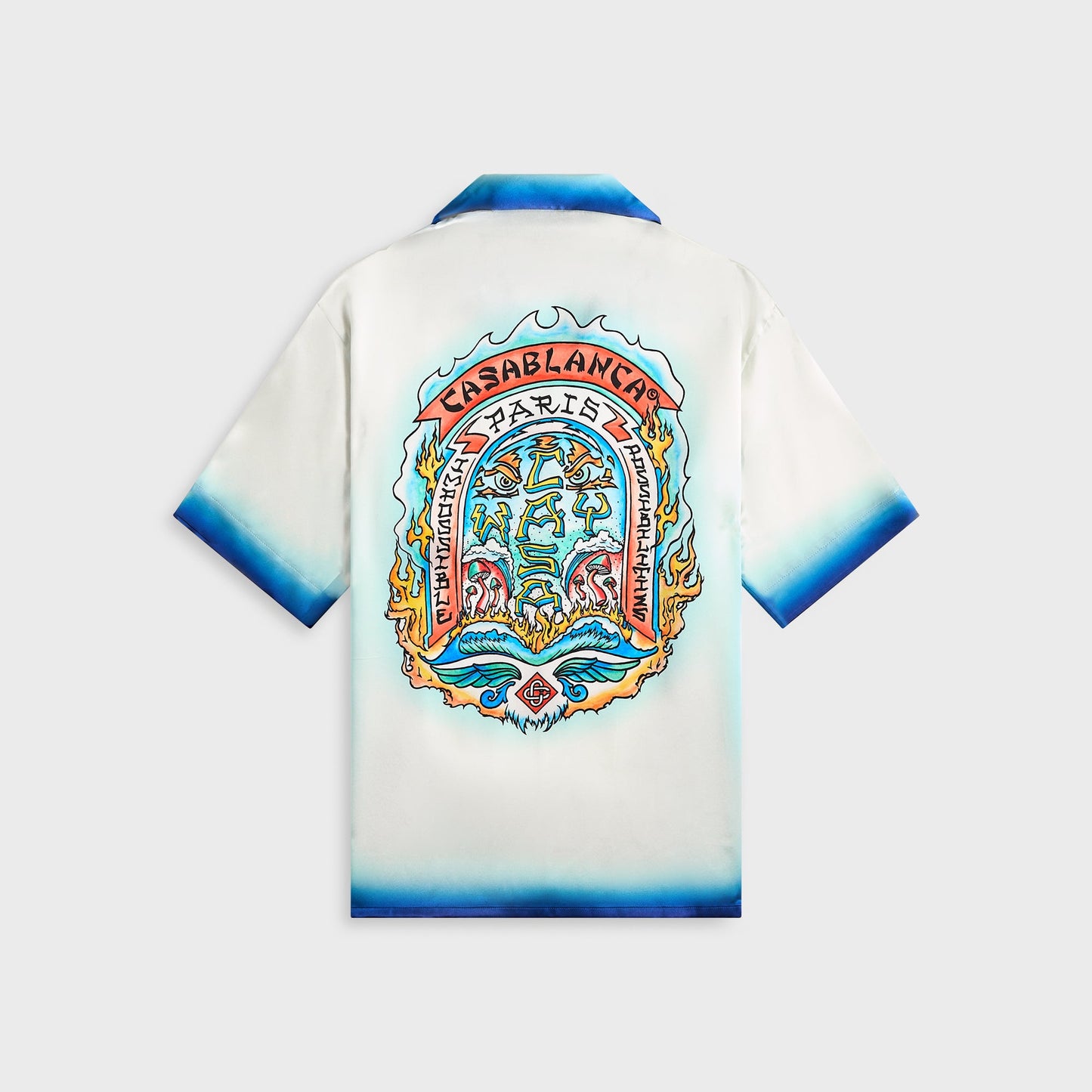 Men Kith Casablanca Cuban Collar Shirt - White