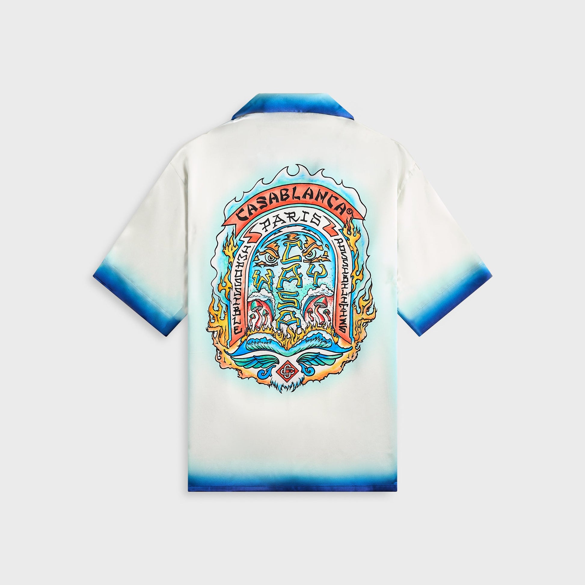 Men Kith Casablanca Cuban Collar Shirt - White