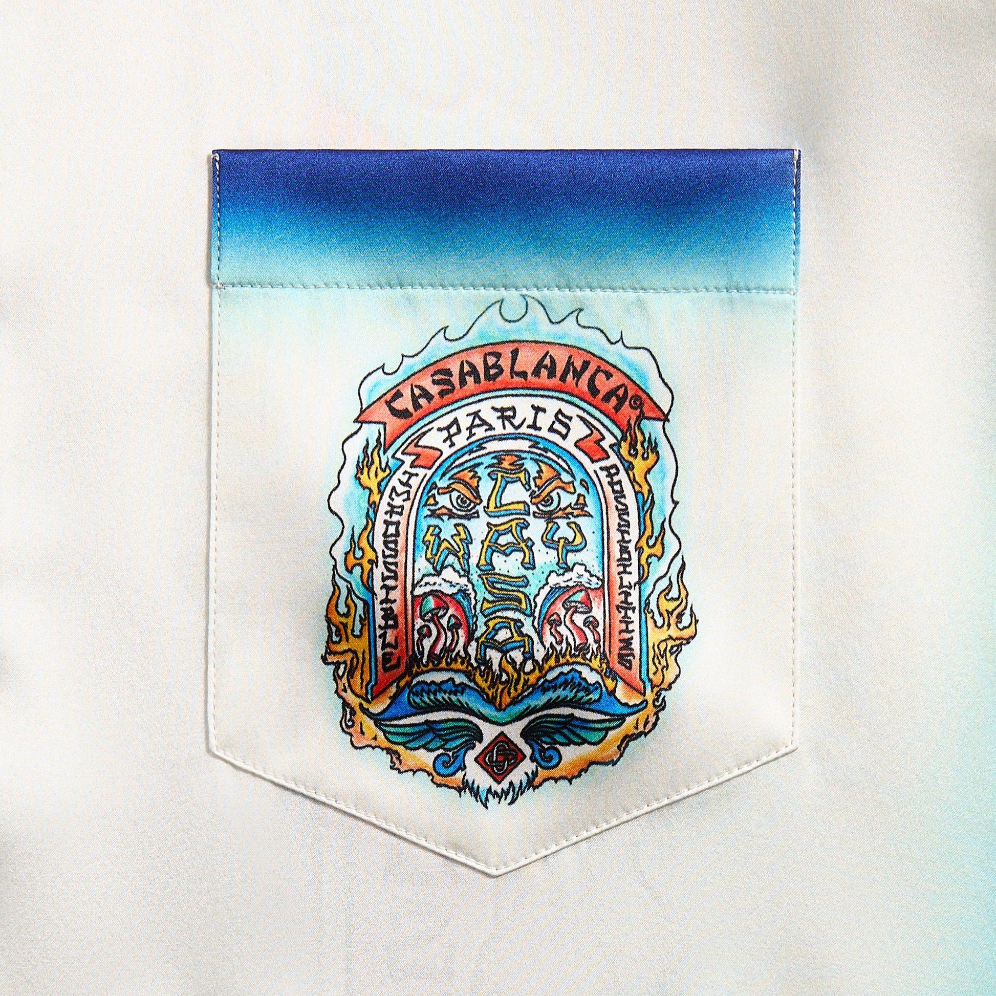 Men Kith Casablanca Cuban Collar Shirt - White