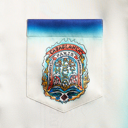 Men Kith Casablanca Cuban Collar Shirt - White