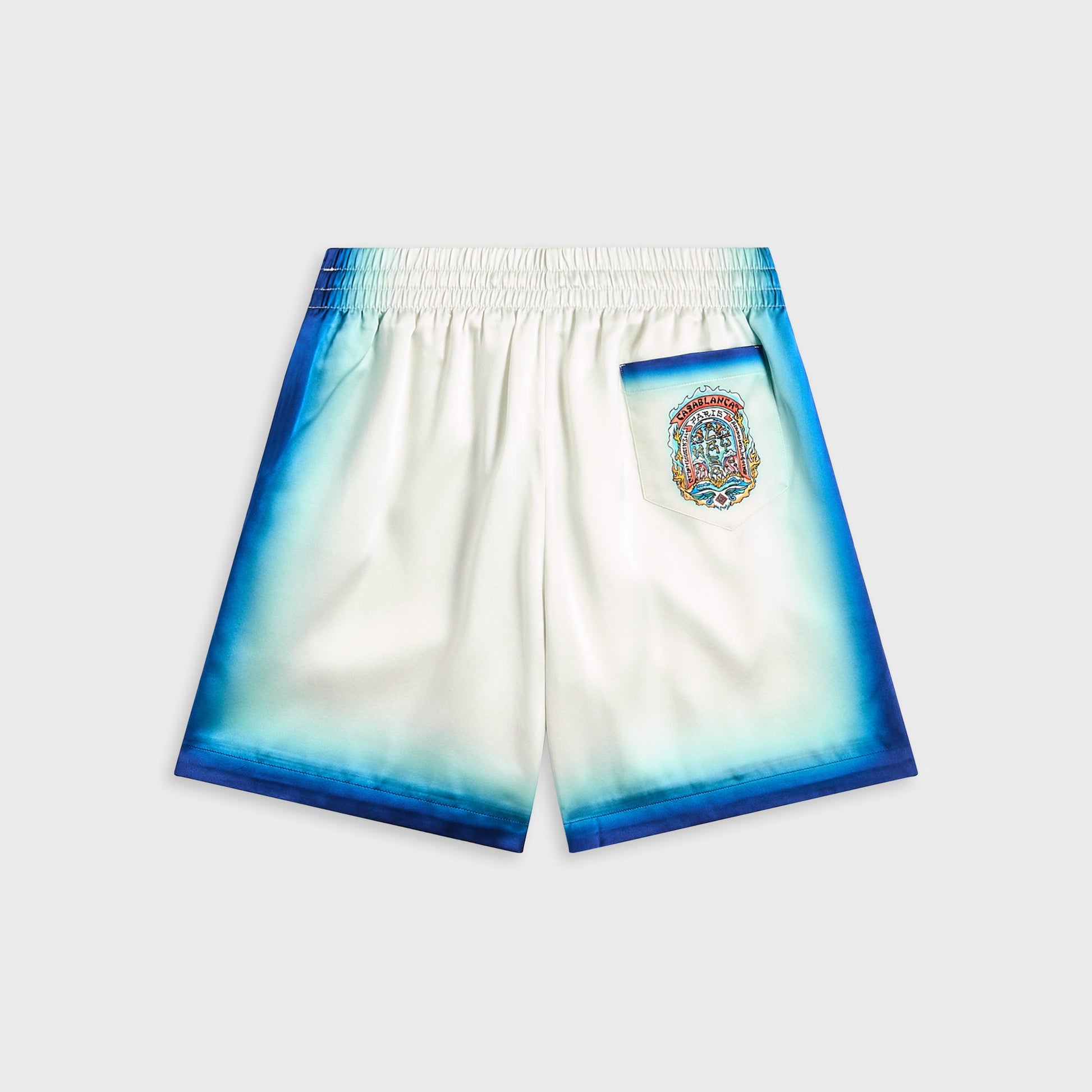 Men Kith Casablanca Drawstring Shorts - Blue Fade / White