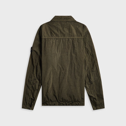 Men Kith Stone Island Nylon Metal Garment Dyed Shirt - Military Green