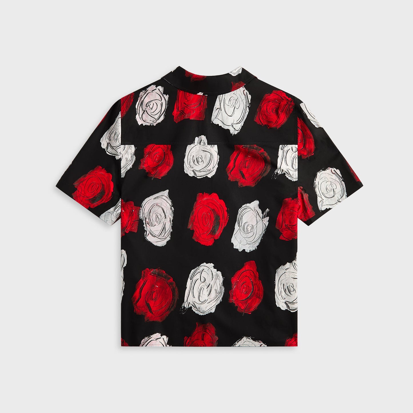 Men Kith Marni Medium Roses Compact Cotton Short Sleeved Bowling Shirt - Black