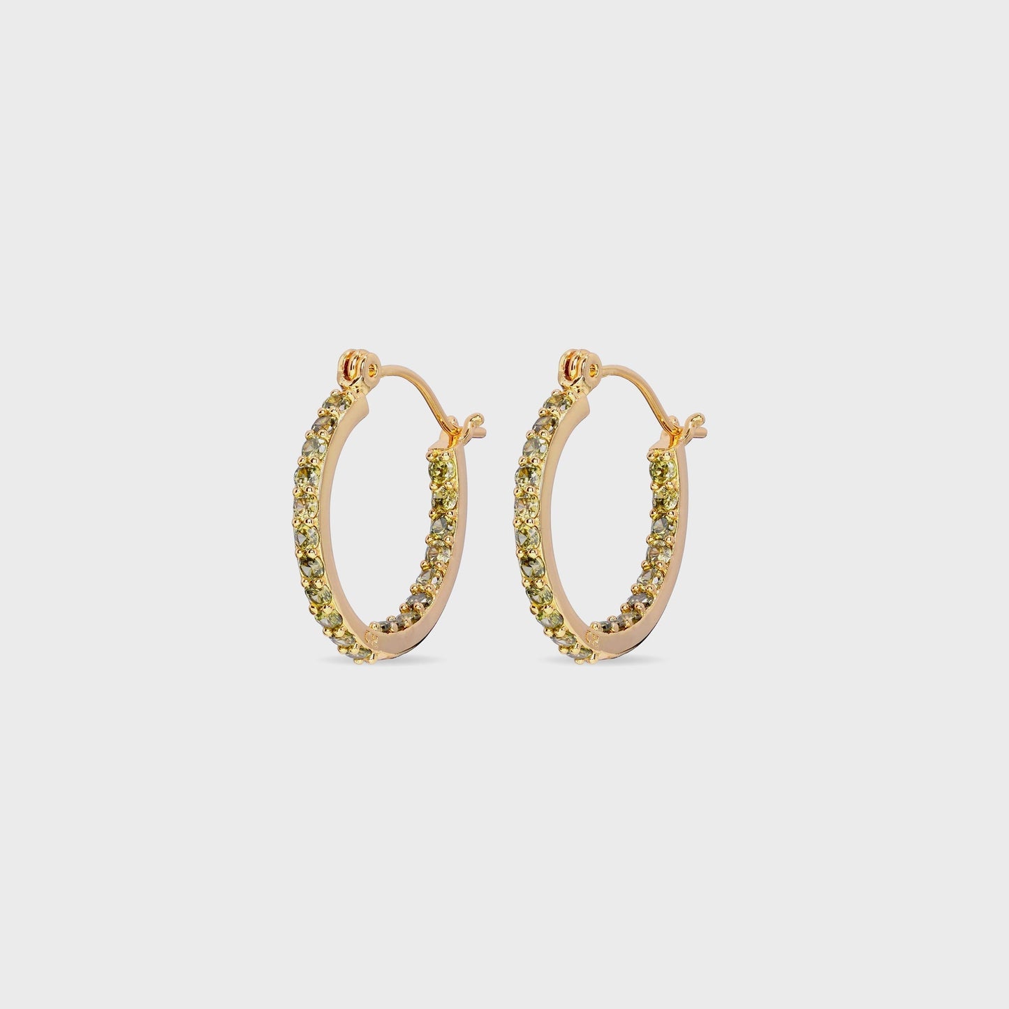 Women Kith Crystal Haze Serena Small Hoops - Olive