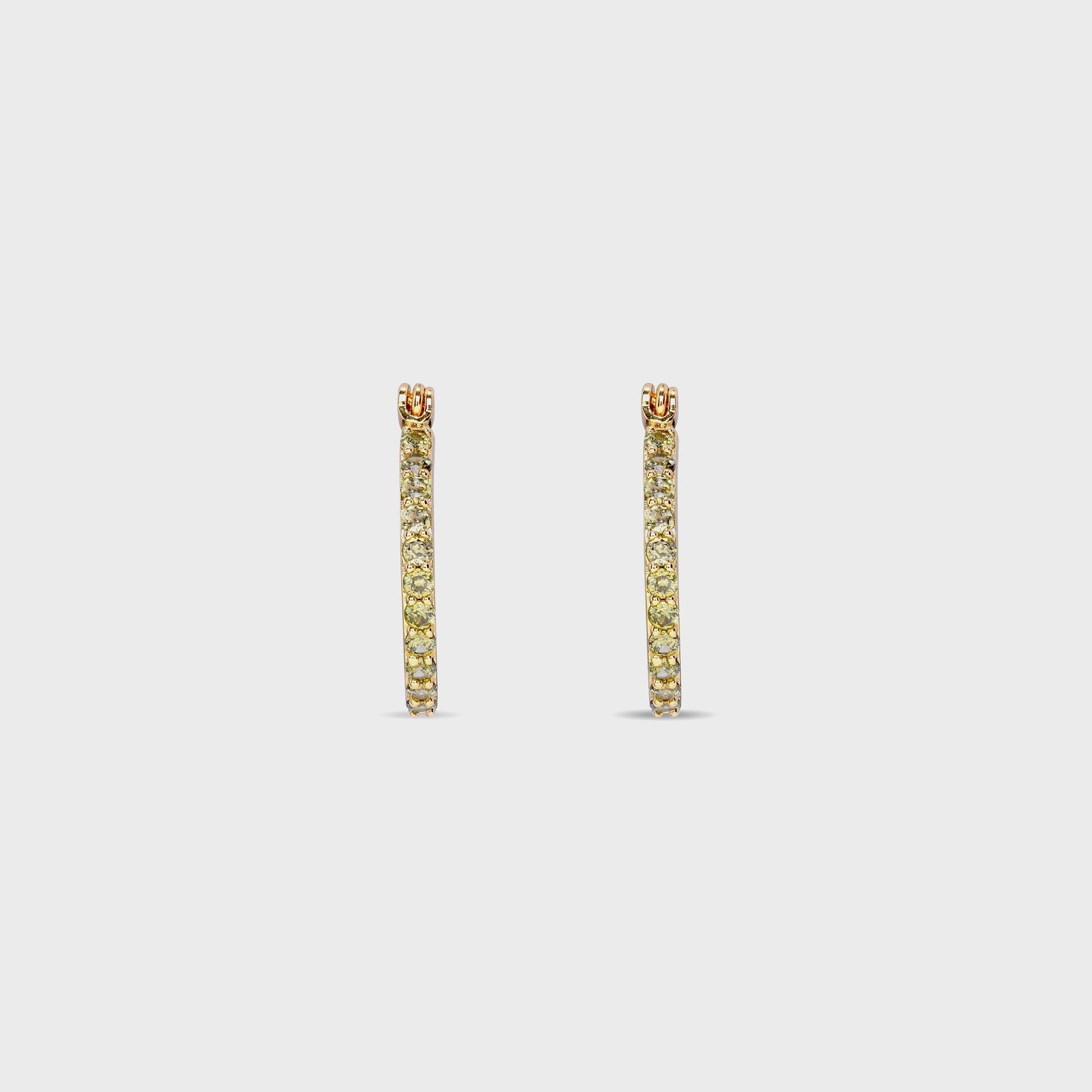 Women Kith Crystal Haze Serena Small Hoops - Olive