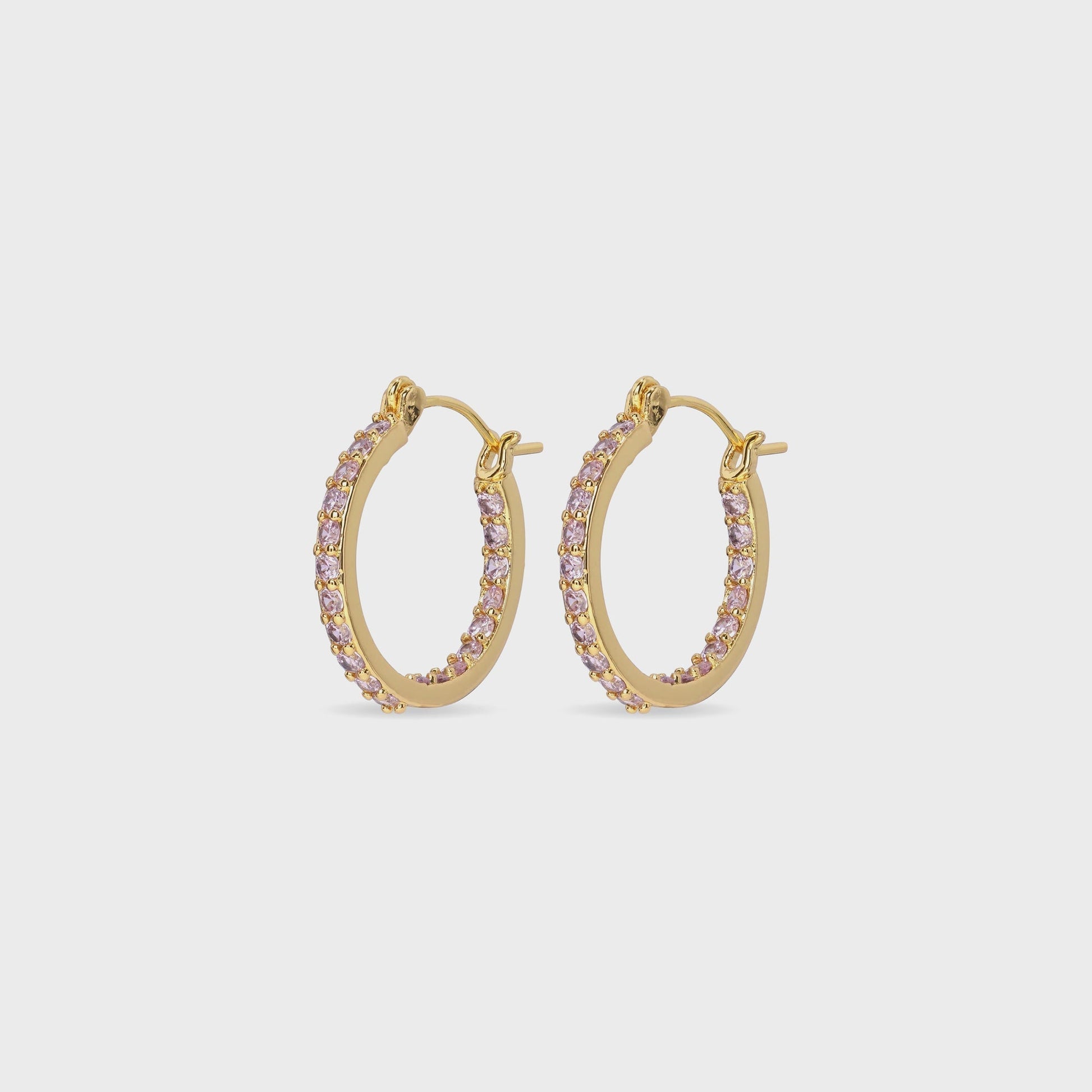 Women Kith Crystal Haze Serena Small Hoops - Pink
