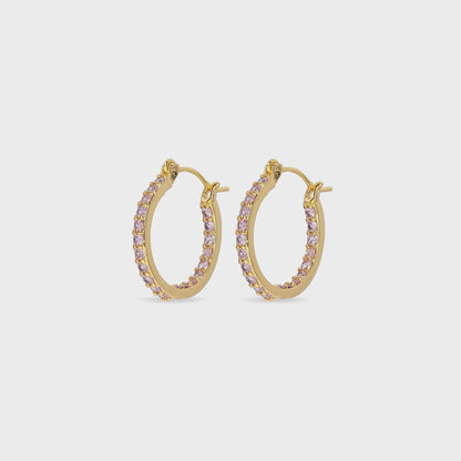 Women Kith Crystal Haze Serena Small Hoops - Pink