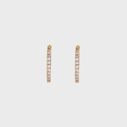 Women Kith Crystal Haze Serena Small Hoops - Pink