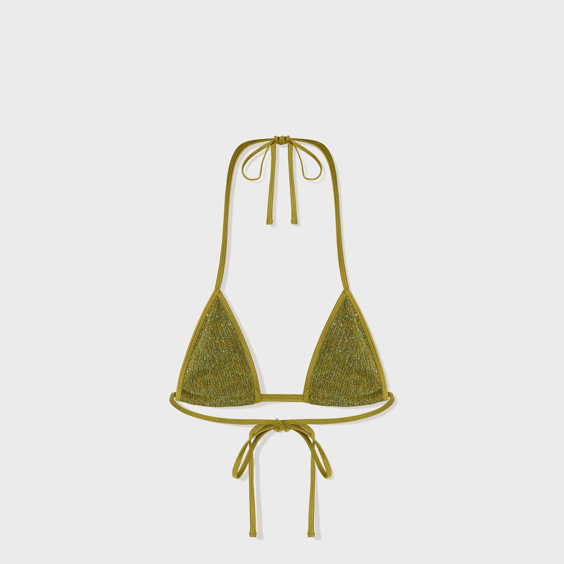 Women Kith Asta Resort Lio Bikini Top - Olive Oil Sequin