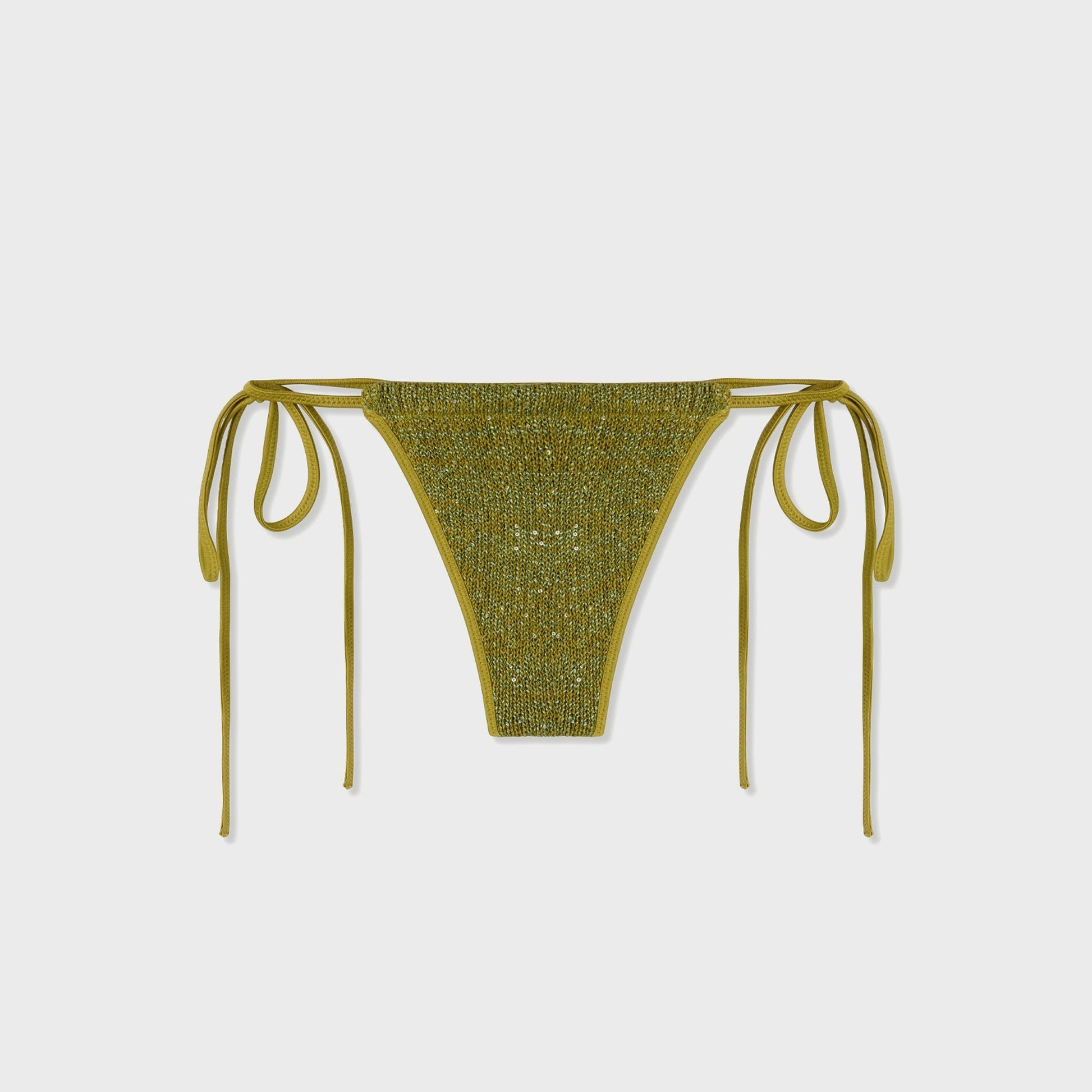 Women Kith Asta Resort Lio Bikini Bottom - Olive Oil Sequin