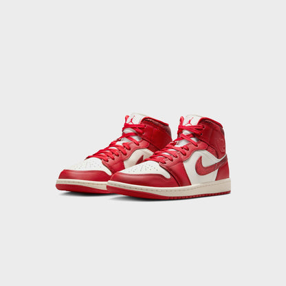 Women Kith Nike Air Jordan 1 Mid - Sail / Team Red / Varsity Red