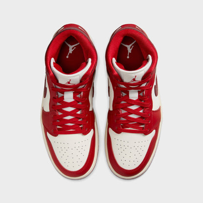 Women Kith Nike Air Jordan 1 Mid - Sail / Team Red / Varsity Red