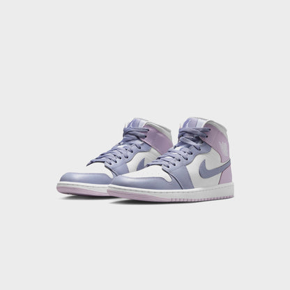 Women Kith Nike WMNS Air Jordan 1 Mid - Indigo Haze / Doll / White