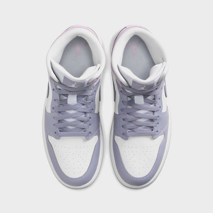 Women Kith Nike WMNS Air Jordan 1 Mid - Indigo Haze / Doll / White
