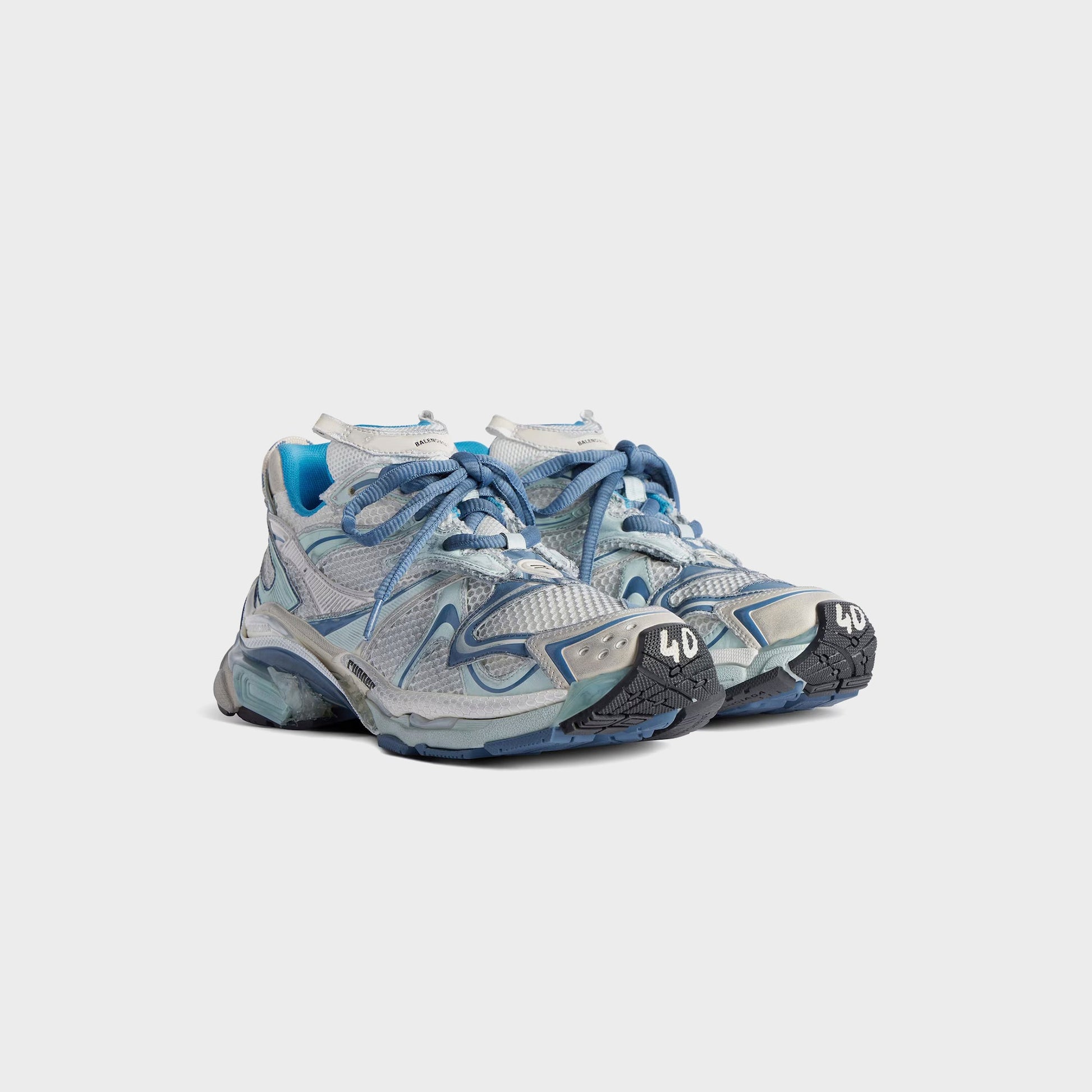 Men Kith Balenciaga Runner 2 - White / Blue Mix / Beige
