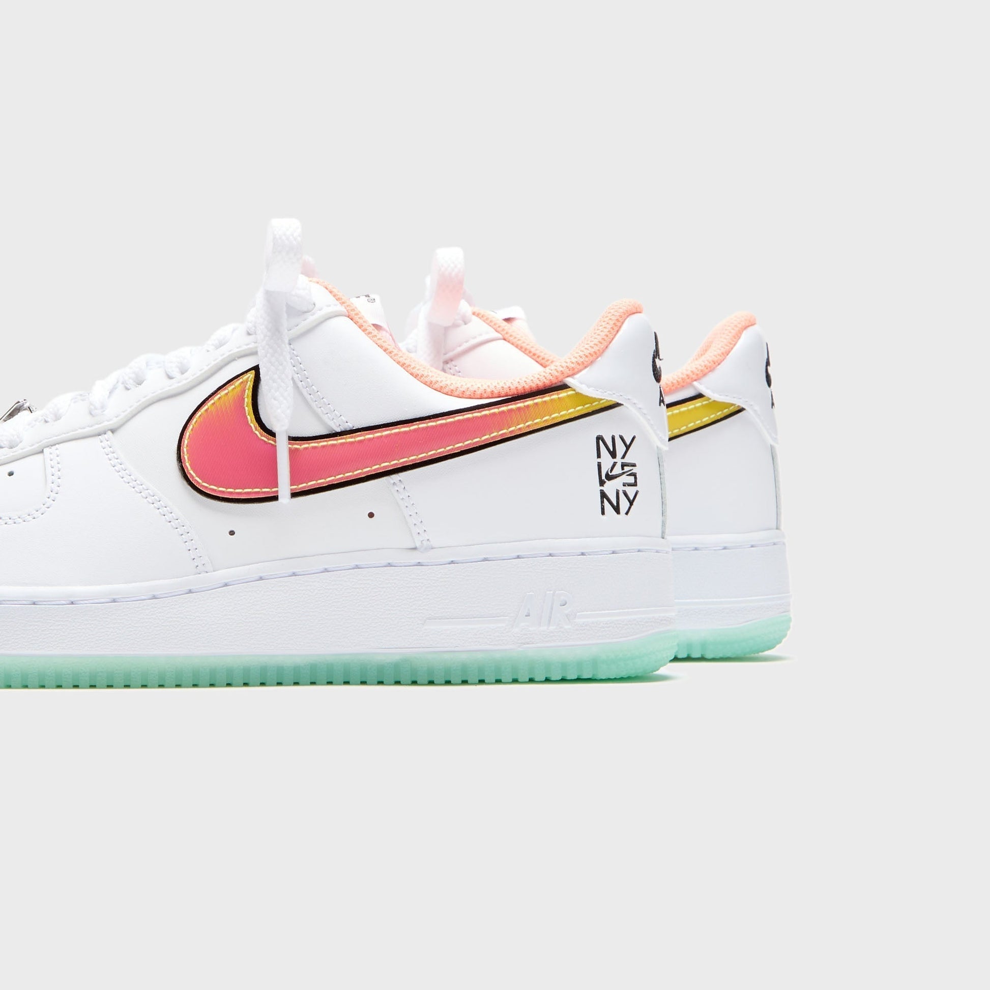 Men Kith Nike Air Force 1 '07 - White / Crimson Pulse / Green Glow