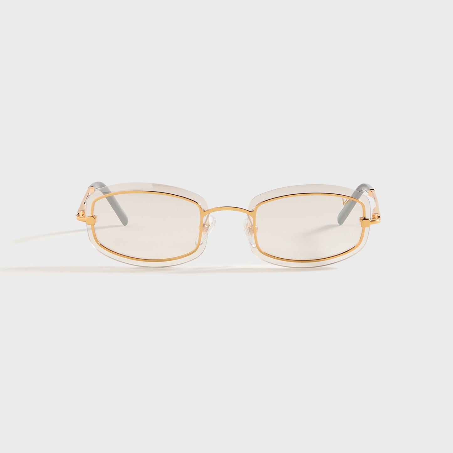 Men Kith Vintage Frames Genius Rimless 24KT - Yellow Gold / Brown Smoke