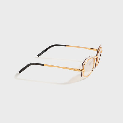 Men Kith Vintage Frames Genius Rimless 24KT - Yellow Gold / Brown Smoke