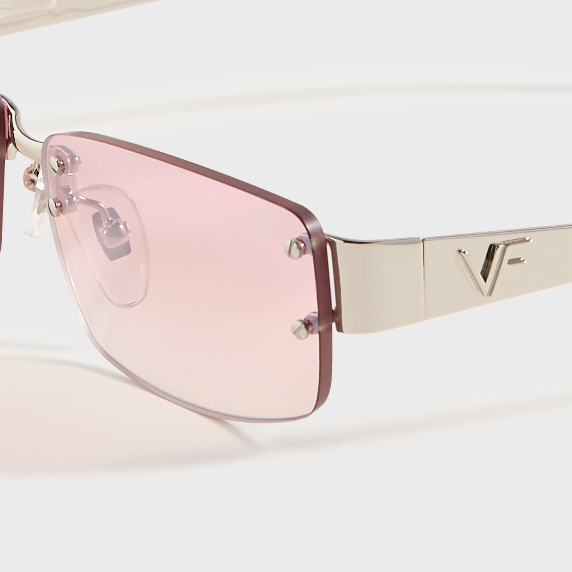 Men Kith Vintage Frames Infamous Rimless Drill Mount 24KT - White Gold / Nickel