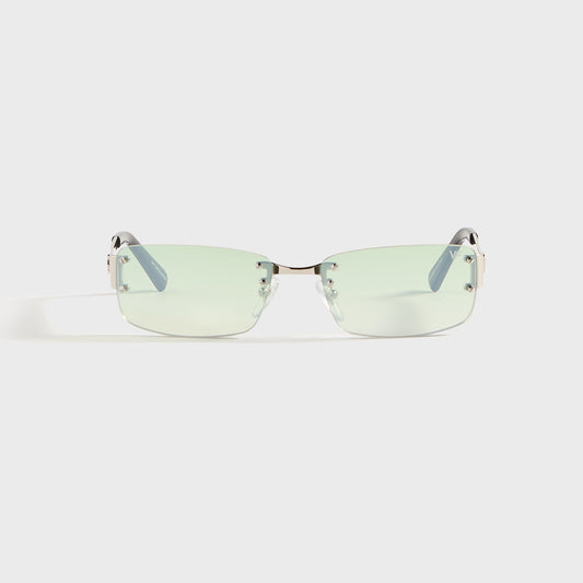 Men Kith Vintage Frames Infamous Rimless Drill Mount 24KT - White Gold / Powder