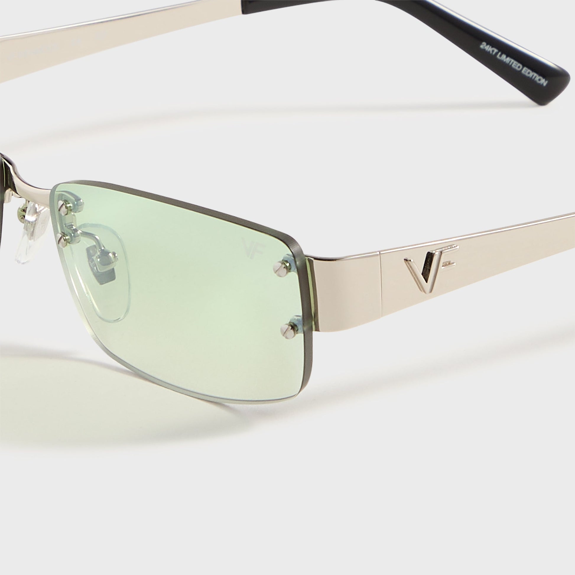 Men Kith Vintage Frames Infamous Rimless Drill Mount 24KT - White Gold / Powder