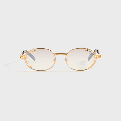 Men Kith Vintage Frames Knowledge 24KT - Yellow Gold / Brown Smoke Gradient