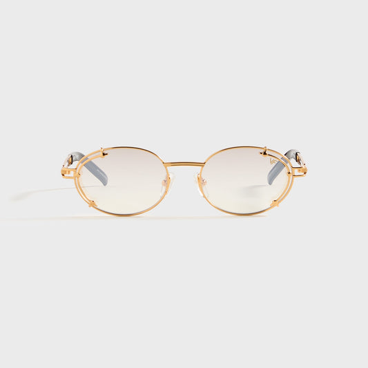 Men Kith Vintage Frames Knowledge 24KT - Yellow Gold / Brown Smoke Gradient