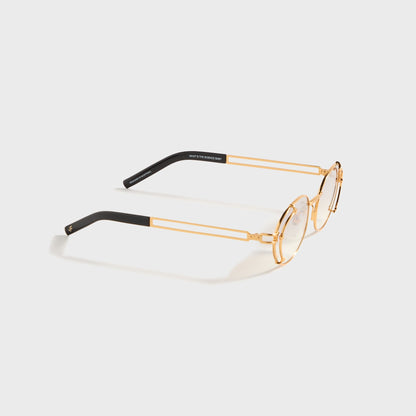 Men Kith Vintage Frames Knowledge 24KT - Yellow Gold / Brown Smoke Gradient