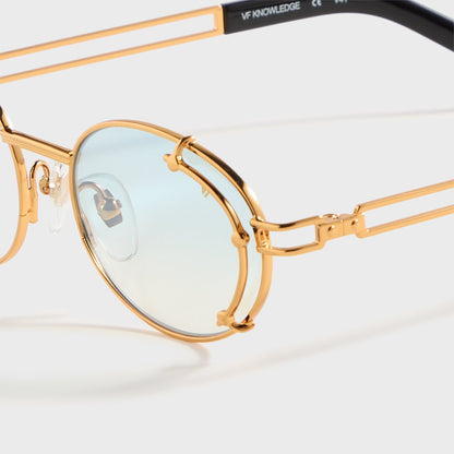 Men Kith Vintage Frames Knowledge 24KT - Yellow Gold / Tiffany Blue