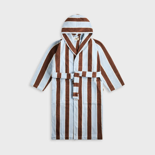 Men Kith Tekla Hooded Bathrobe - Cocoa Stripes