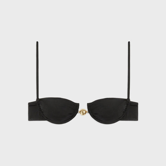 Women Kith Reina Olga Hammond Bikini Top - Black Lurex