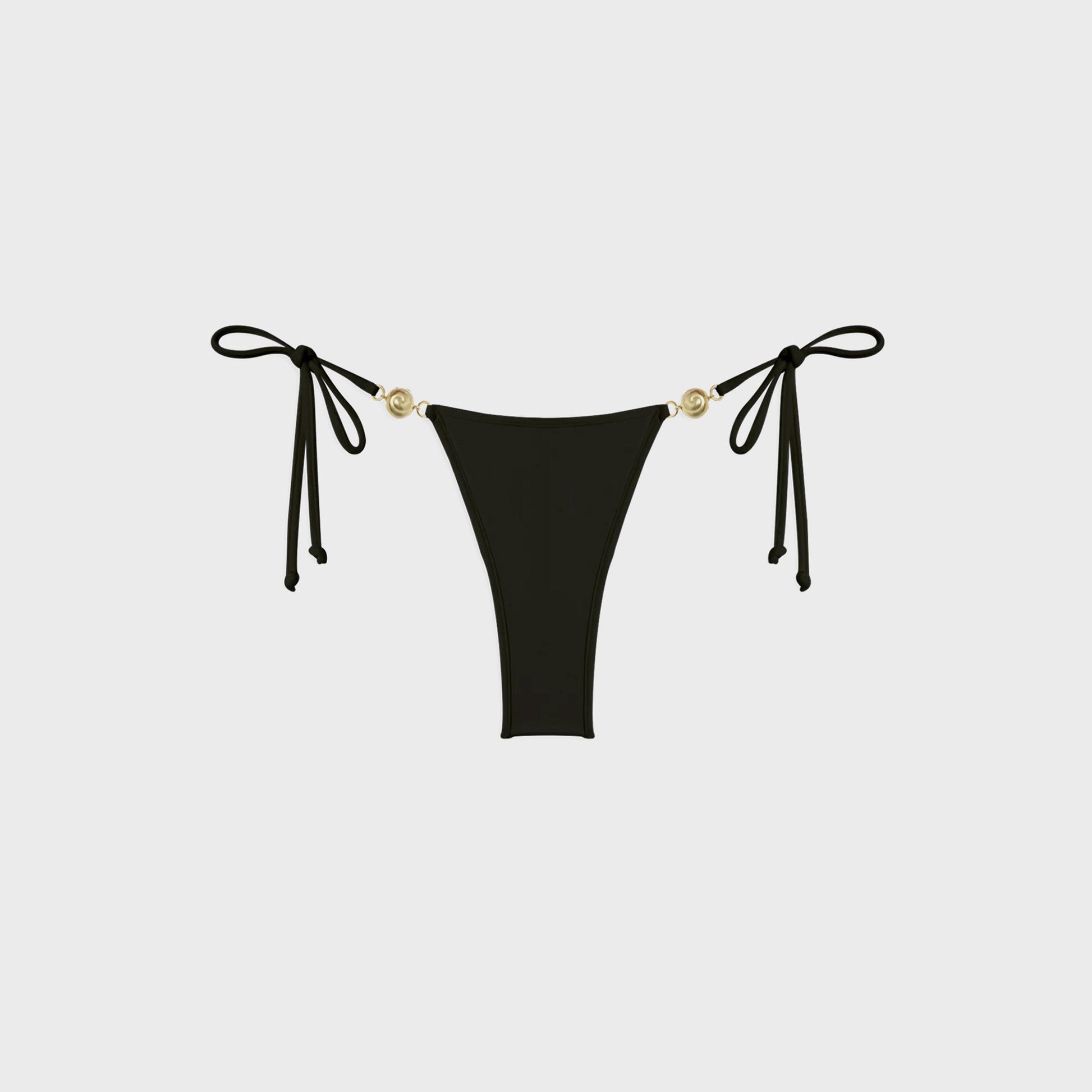 Women Kith Reina Olga Carioca Splash Skimpy Bikini Bottom - Black Lurex
