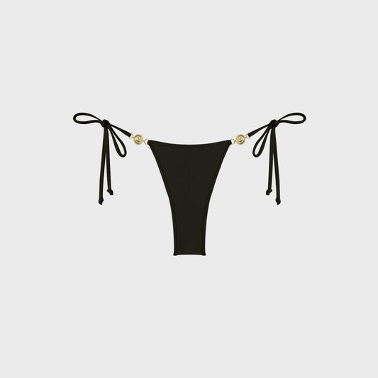 Women Kith Reina Olga Carioca Splash Skimpy Bikini Bottom - Black Lurex
