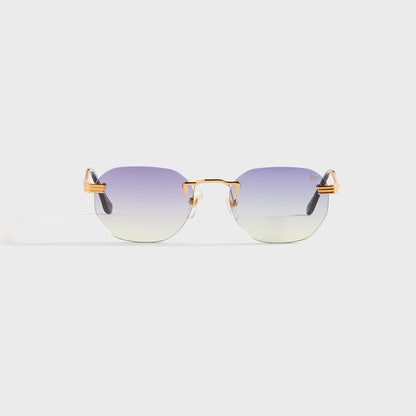 Men Kith Vintage Frames Detroit Player Rimless Drill Mount 24KT - Gold Grape /