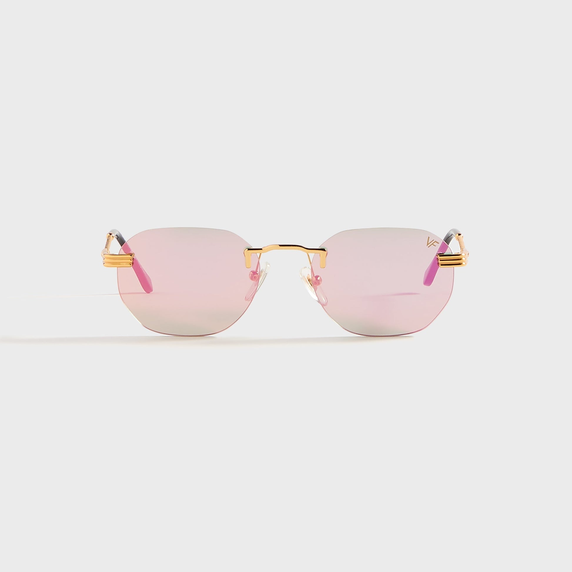 Men Kith Vintage Frames Detroit Player Rimless Drill Mount 24KT - Gold / Smoke