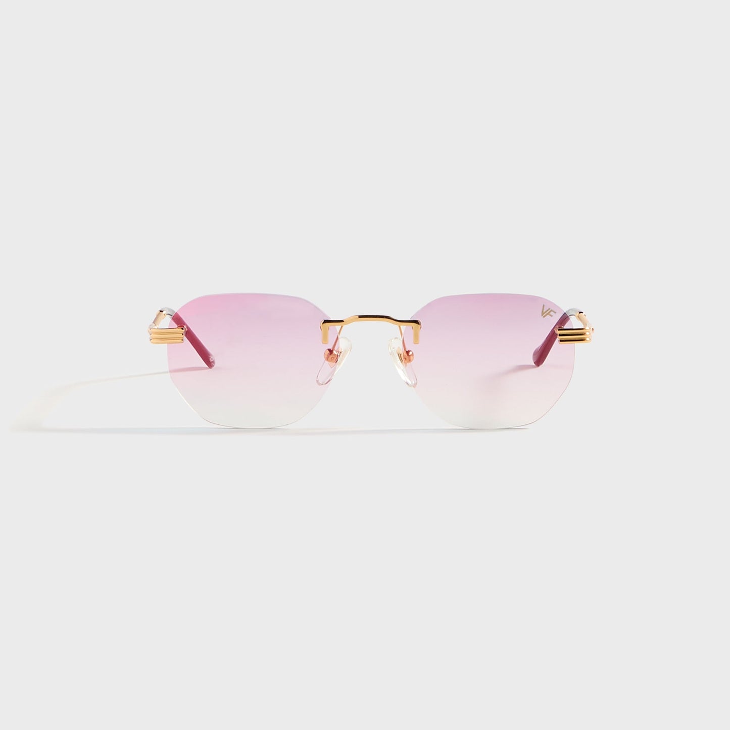 Men Kith Vintage Frames Detroit Player Rimless Drill Mount 24KT - Gold / Grape