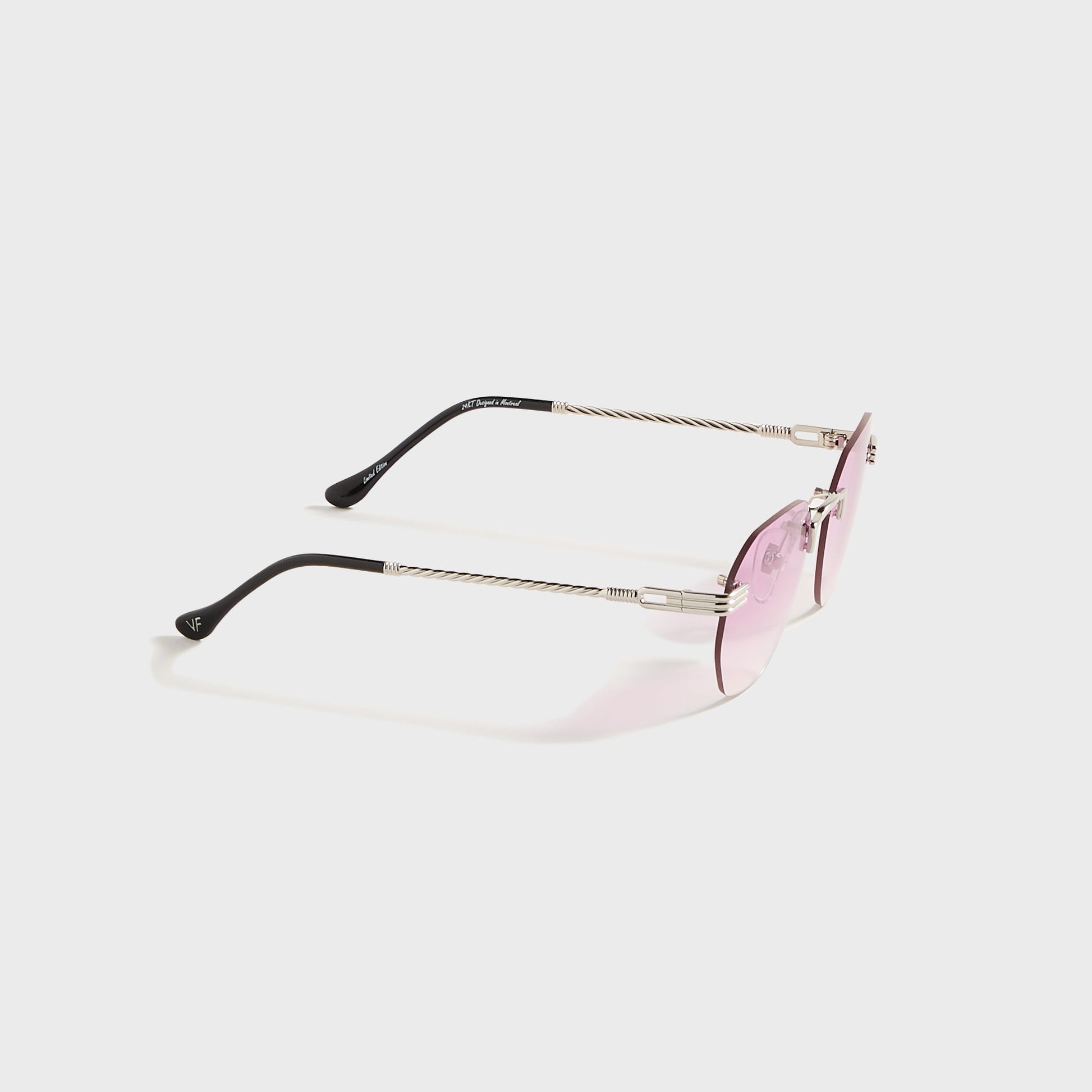Men Kith Vintage Frames Detroit Player Rimless Drill Mount 24KT - White Gold /