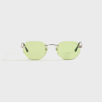 Men Kith Vintage Frames Detroit Player Rimless Drill Mount 24KT - White Gold /